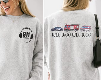 Sudadera de operador del 911, Sudadera de cuello redondo Thin Gold Line para operador del 911, Semana del operador del 911, Regalo para operador del 911, Operador del 911, Teleoperador