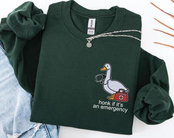 Emergency Department Nurse Sweatshirt, Silly Goose Doctor Sweatshirt, ER Tech Shirt, Funny EMT Gift, Emergency Room Nurse Crewneck Sweater