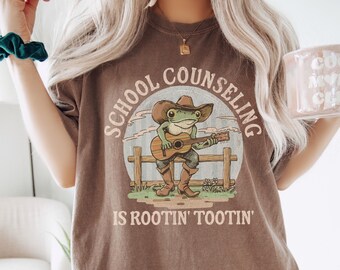 Funny Frog School Counselor Shirt, School Psychologist Comfort Colors Shirt, Guidance Counsellor Tee, Student Support Staff Apparel