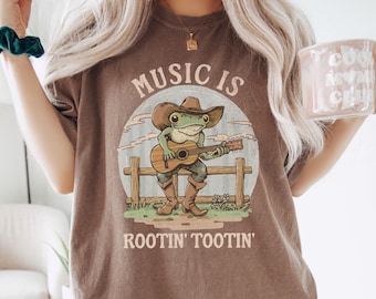 Comfort Colors Music Teacher Shirt, Funny Music Teacher Tee, Music Class Shirt, Choir Teacher Gift, Cowboy Frog Shirt, Back to School