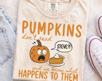 Funny Pumpkin Teacher Shirt, Book Lover Teacher Gift, Halloween Reading T-Shirt, Comfort Colors Librarian Teaching Tee