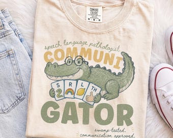 Alligator Funny Speech Language Pathologist Shirt, Comfort Colors Speech Therapy Shirt, Speech Therapist, SLP Graduate Gift, Pediatric SLP