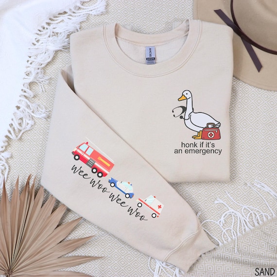 Silly Goose EMS Sweatshirt, Emergency Rescue Vehicles Shirt, Police Fire Dispatcher Sweater, Paramedic Crewneck, Medical Techinician Gift