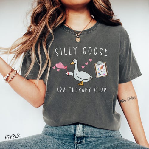 Comfort Colors Silly Goose ABA Therapy Shirt, ABA Shirt, Funny RBT Shirt, bcba Gift, Behavior Tech Shirt, Behavior Analyst Goose T Shirt