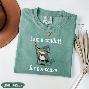 Comfort Colors® I am a Conduit for Nonsense Shirt, Funny Wizard Frog Shirt, Frog Meme T Shirt, Weird Frog Shirt, Sarcastic Meme Tshirt