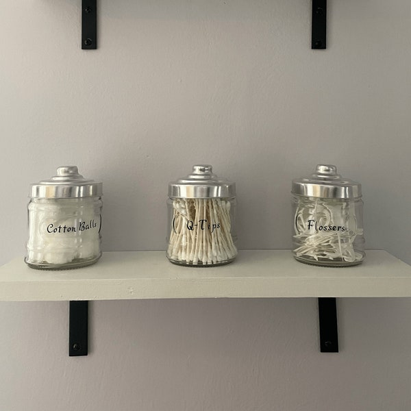Modern Bathroom Storage Containers With Lids I Q-Tip / Floss / Cotton Ball Containers