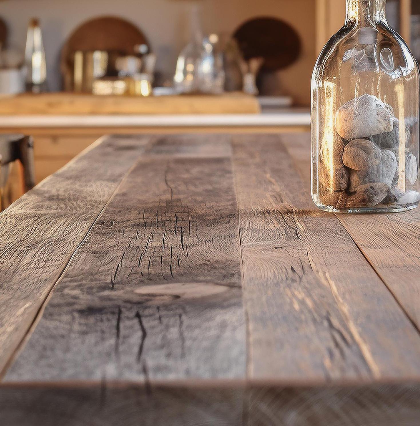 Kitchen Backdrop, Rustic Farmhouse Table Mockup, Kitchen Interior ...