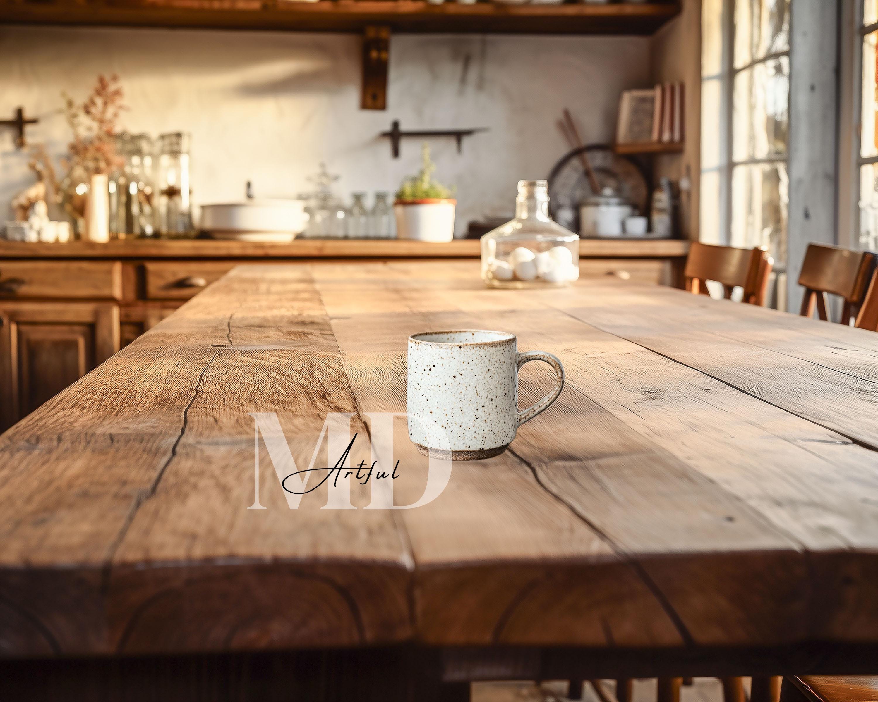 Rustic Farmhouse Table Mockup, Farmhouse Kitchen Interior Mockup, for ...