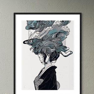 Geisha Print Japanese wall art Printable wall Art living room digital prints minimalistic geisha wall art digital download geisha art