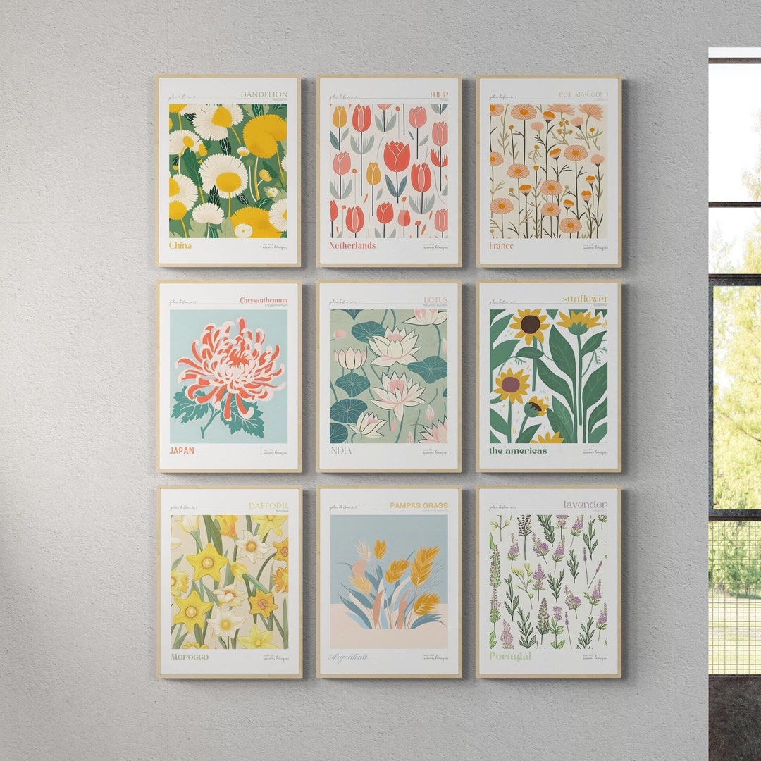 Set of 9 Prints BOTANICAL ART Instant Digital Download Plant Lovers ...
