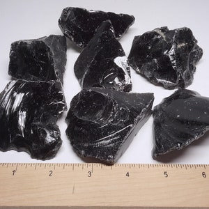Obsidian 10 OZ Lot Natural Black Volcanic Glass Obsidian Crystal Chunks