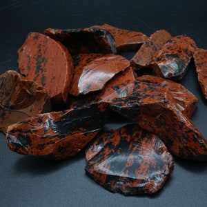 Mahogany Obsidian Collection 1/4 Lb Natural Brown Black Obsidian Crystal Chunks