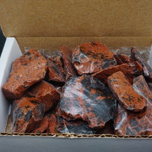 Mahogany Obsidian Collection 1/2 Lb Natural Brown Black Obsidian Crystal Chunks
