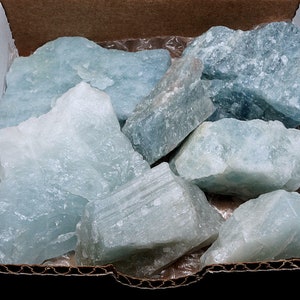 Aquamarine Collection 1/2 Lb Natural Blue Crystal 1st Quality 6-7 Gemstones