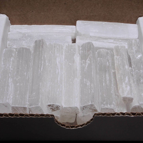 Selenite Sticks Collection 1/2 Lb Natural White Gypsum Crystal Blades