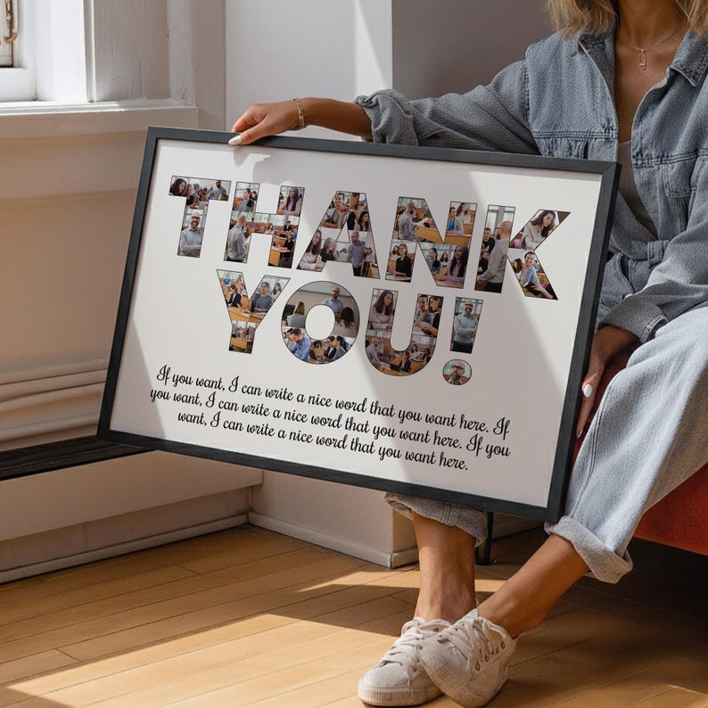Custom Thank You Collage, Personalized Appreciation Gift, Farewell ...