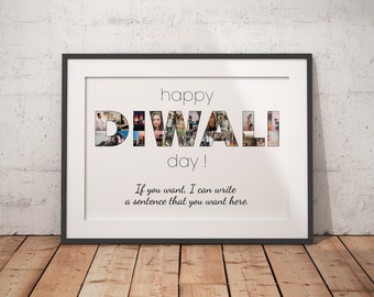 Aangepaste diwali-collage, lichtfestival, gelukkige Diwali-dag, cadeaus voor dierbaren, speciale hindoe-dag, feestherinneringen