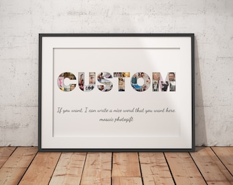 Custom Name Collage, Personalized Text Photograph, Customized Gift, Custom Word Shaped Collage, Any Name You Want