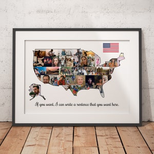 Benutzerdefinierte USA Map Collage, Geschenke für Reisende, Adventure Map Collage, einzigartige Reisegeschenke, USA Reiseerinnerungen