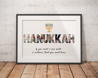 Custom Hanukkah Collage, Festival of Lights, Chanukah Gifts, Feast of the Maccabees, Celebration Memories, Jewish Holiday