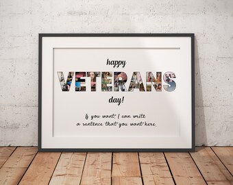 Custom Veterans Day Collage, Gifts for Soldiers, Happy Veterans Day, Patriotic Gifts, Celebration Memories, USA Federal Holiday