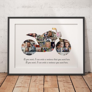 Custom Motorcycle Collage, Motorbiker Gift Idea, Presents for Bike Lovers, Trip Memories, Motorcycle Club Themed Collage, Boyfriend Present
