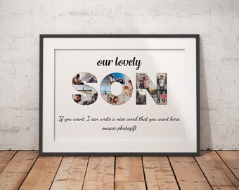 Custom Son Collage, Customized Gift, Gifts for Son, Our Lovely Son, Personalized Photo Collage, Boys Birthday Present