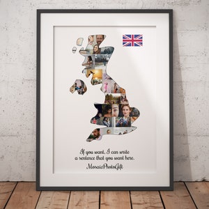 Benutzerdefinierte Vereinigtes Königreich Collage, einzigartige Reisegeschenke, Geschenke für Reisende, England Reiseerinnerungen, britisches Kunstgeschenk, Vereinigtes Königreich Fotokarte
