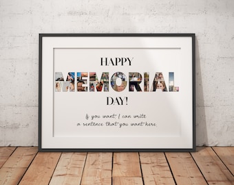 Custom Memorial Day Collage, Commemorating Heroes, Happy Memorial Day, Patriotic Gifts, Gifts for Soldiers, Celebration Memories