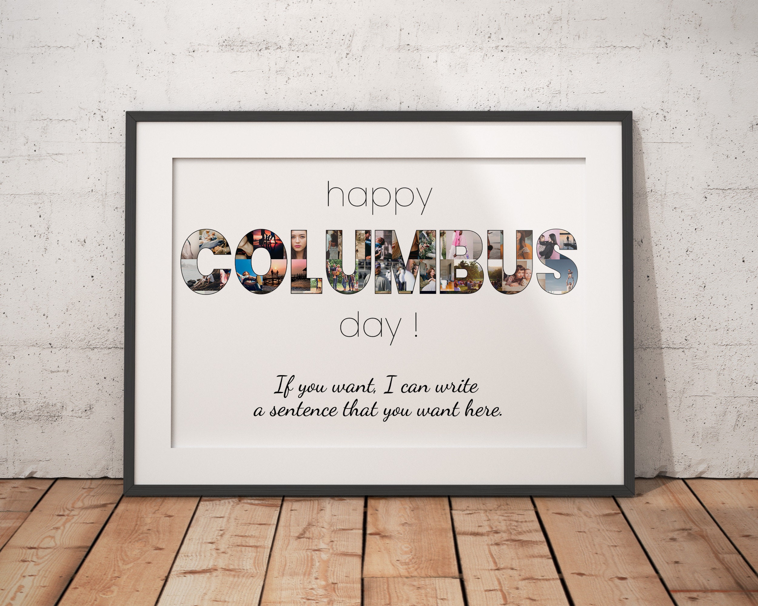 Custom Columbus Day Collage, Cultural Heritage, Happy Columbus Day, Gifts for Loved Ones, Celebration Memories,