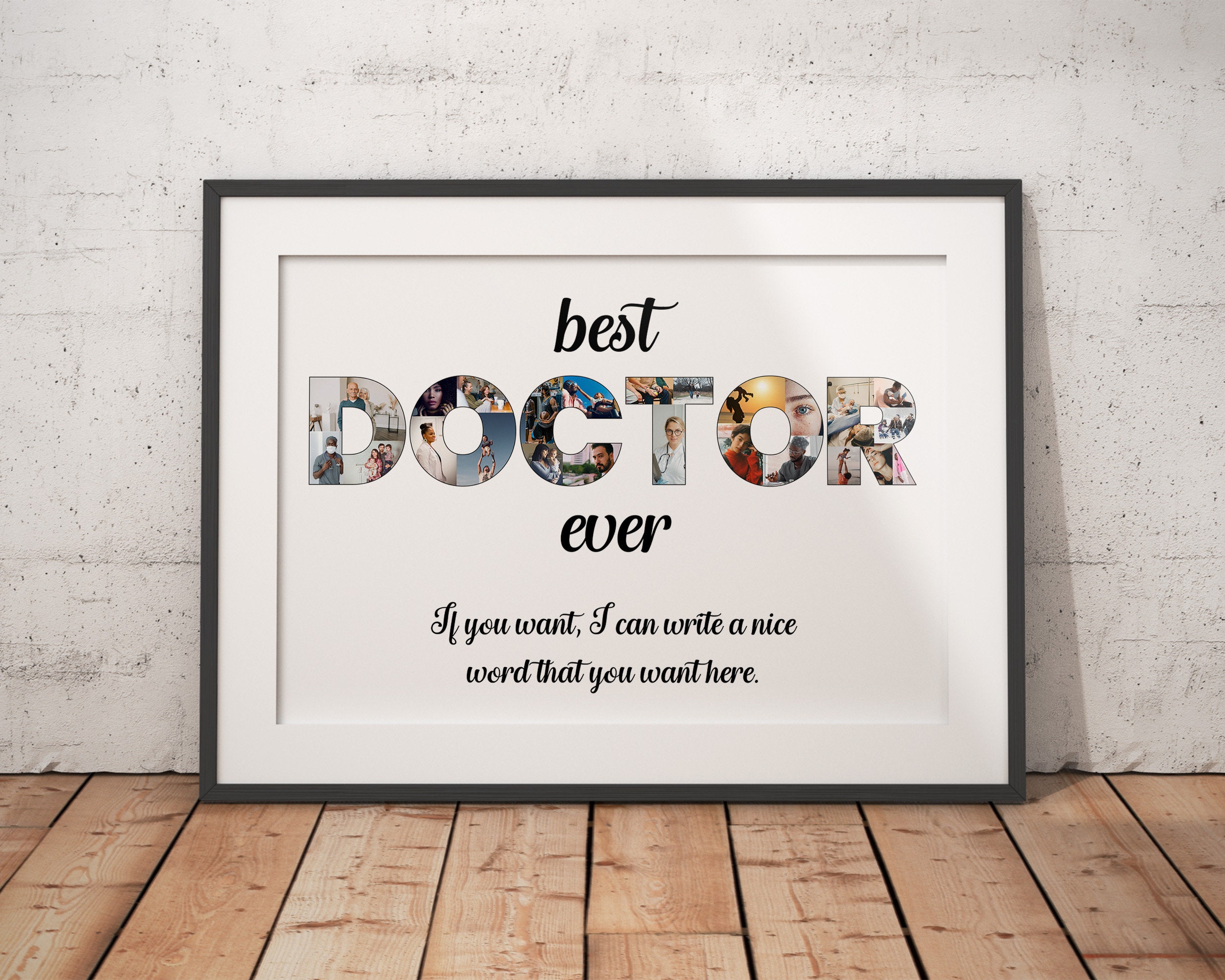 Custom DOCTOR Collage, Gifts for Doctors, Gratitude Gift, Best Doctor Ever, BESTIE Shaped Photograph