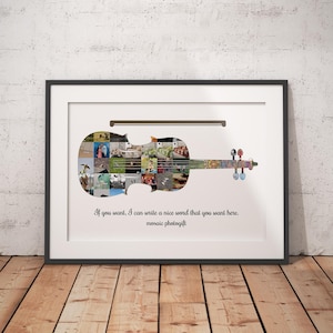 Custom Violin Collage, Unique Music Lover Gift, Meaningful Present for Violinist