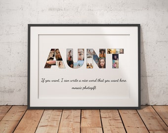 Custom Aunt Collage, Personalized Photo Collage, Gifts for Auntie, Best Aunty Ever, Birthday Heartfelt Present