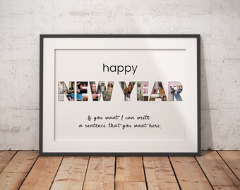 Custom New Year Collage, Happy New Year, Gifts for Friends, Celebration Memories, New Year Party, Custom Photographs