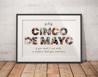 Custom Cinco de Mayo Collage, Gifts for Families, Happy Cinco de Mayo, Mexican Holiday, Celebration Memories