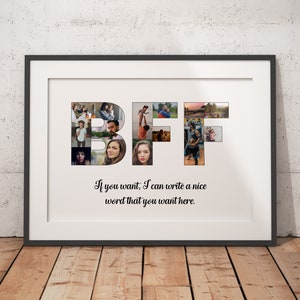 Personalized BFF Collage, Gifts for Besties, Best Friends Forever, Custom Photo Collage, Customized Gift, BFF Shaped Photograph
