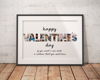 Custom Valentine's Photo Collage, Happy Valentine's Day, Gifts for Lovers, February 14, Relationship Memories, Custom Photographs