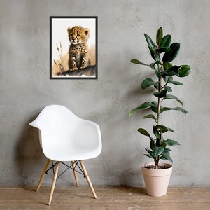 Watercolor Baby Cheetah Painting - Print of Adorable Animal Portrait for Baby Nursery Wall Art