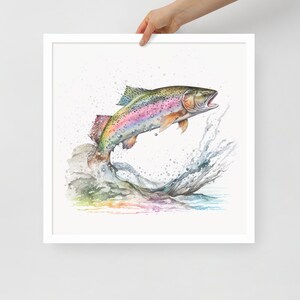 Rainbow Trout Watercolor Painting - Framed Print
