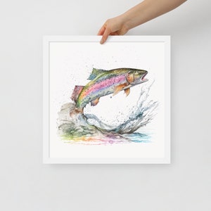 Rainbow Trout Watercolor Painting - Framed Print