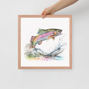 Rainbow Trout Watercolor Painting - Framed Print