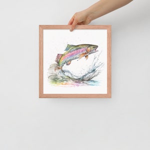 Rainbow Trout Watercolor Painting - Framed Print