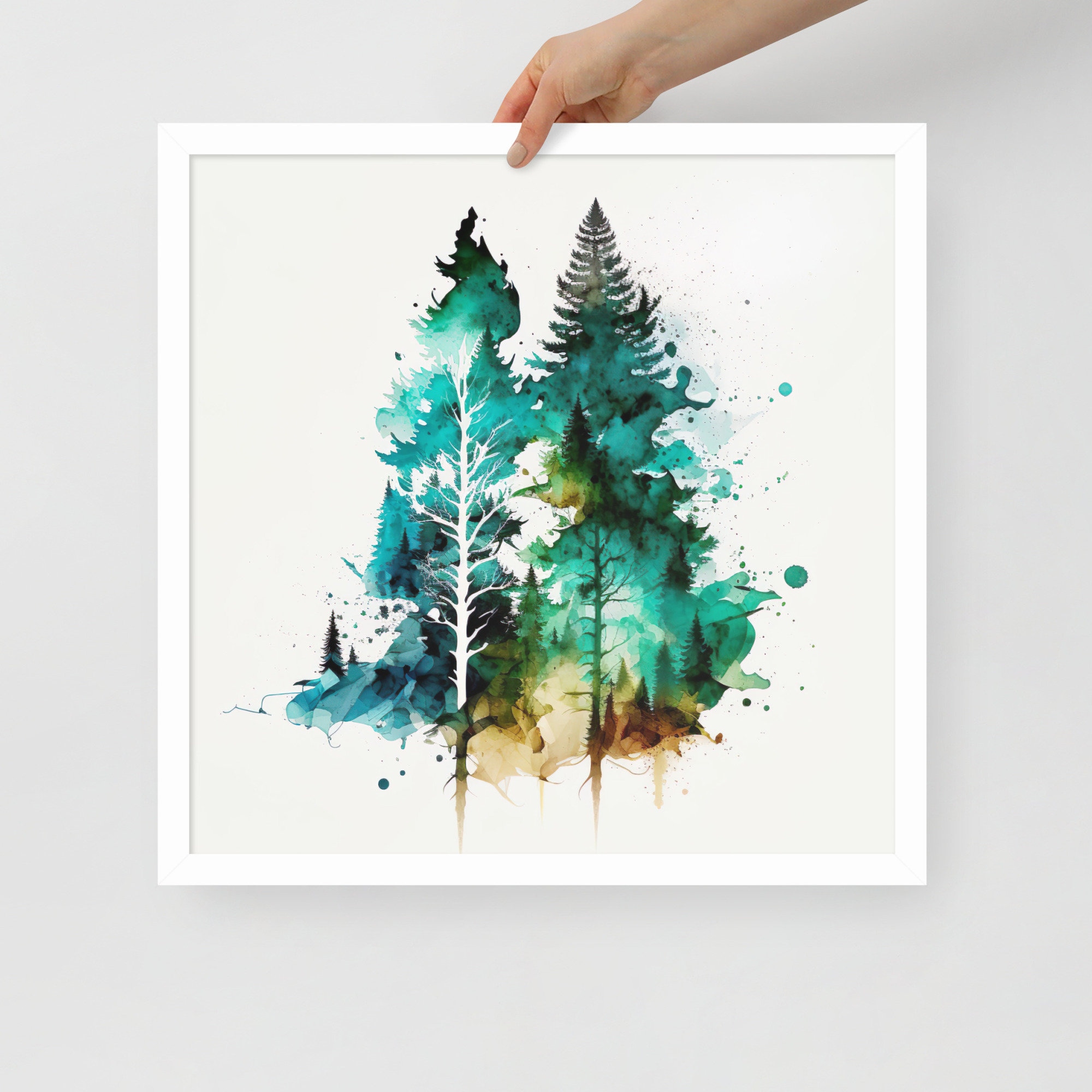 Pine Tree Watercolor Painting Instant Download Wall Art Print for ...