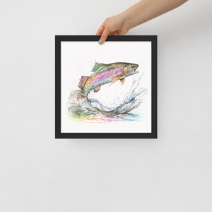 Rainbow Trout Watercolor Painting - Framed Print