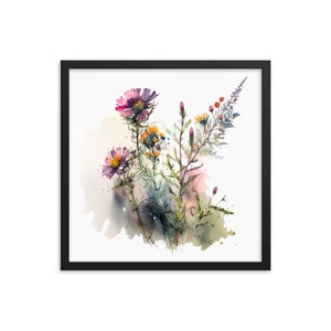 Watercolor Wild Flowers Digital Download Print - Botanical Art