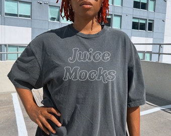 Comfort Colors C1717 Pepper Mockup | Gray Shirt | Aesthetic Mocks | Parking Garage Photoshoot | Juice Mocks | Lifestyle Model
