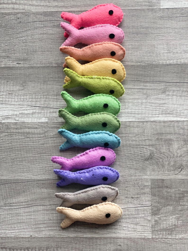 12 Fish Magnetic Felt Fishing Game (assorted Colors) - Etsy
