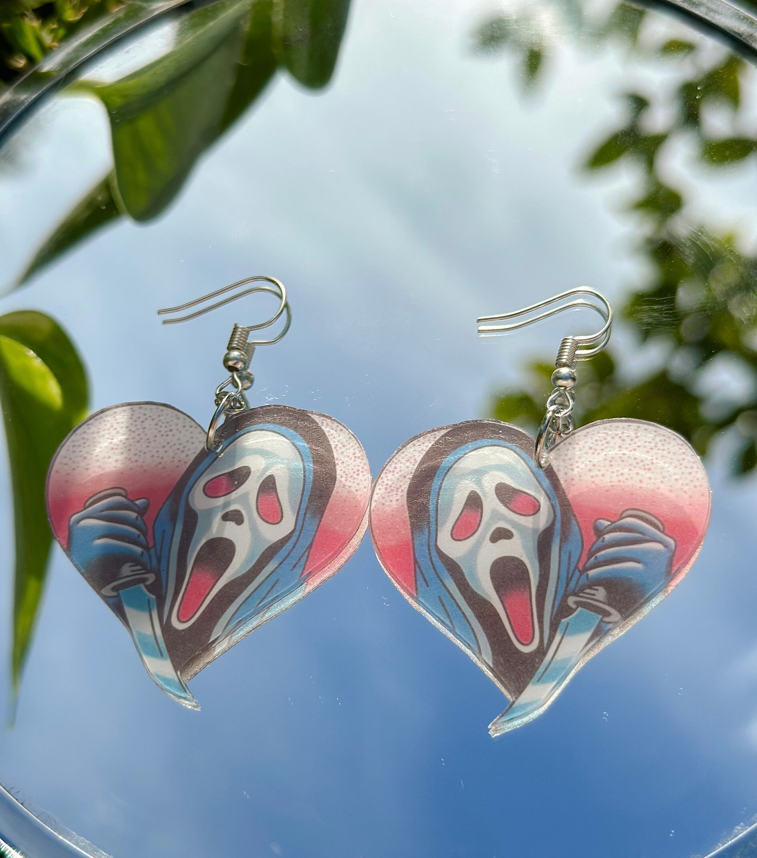 Ghostface Heart Earrings Etsy