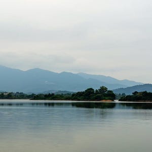 Misty Mountain Print, Ancient Mountain Peaks Whispering Over a Mirror Lake, Panoramic Mountain Wall Art, Mountain Lake Art, Nature Poster