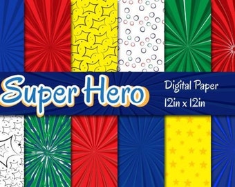 Super Hero Digital Paper Pack